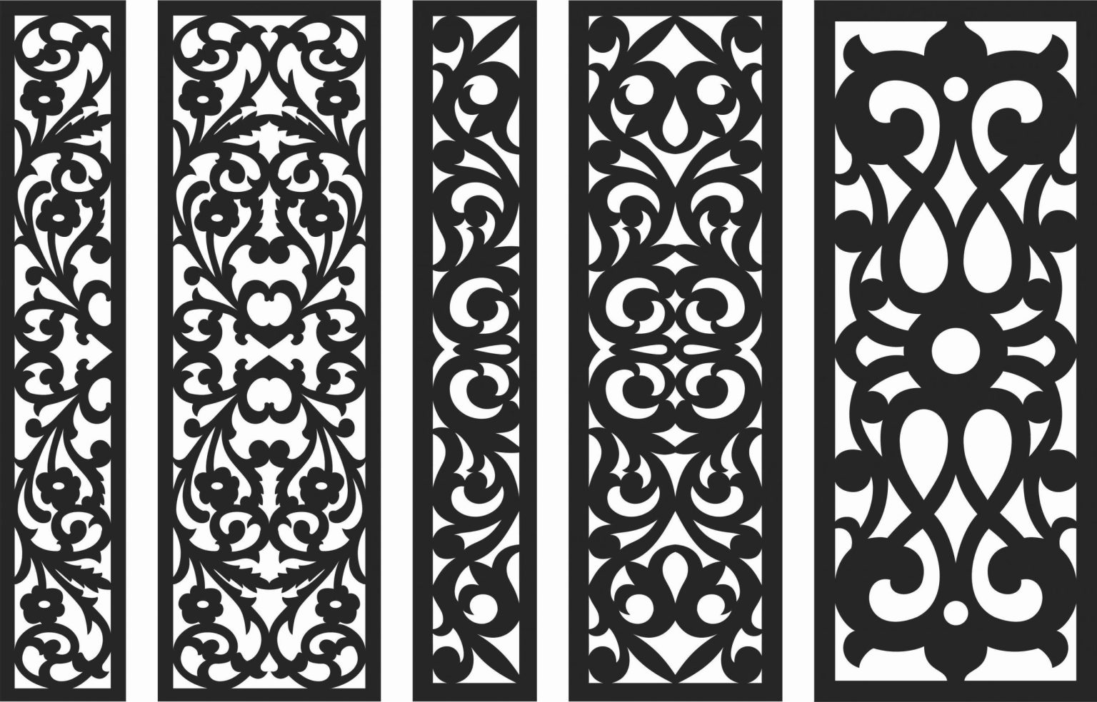 Screen Panel Patterns Seamless 98 Free DXF File