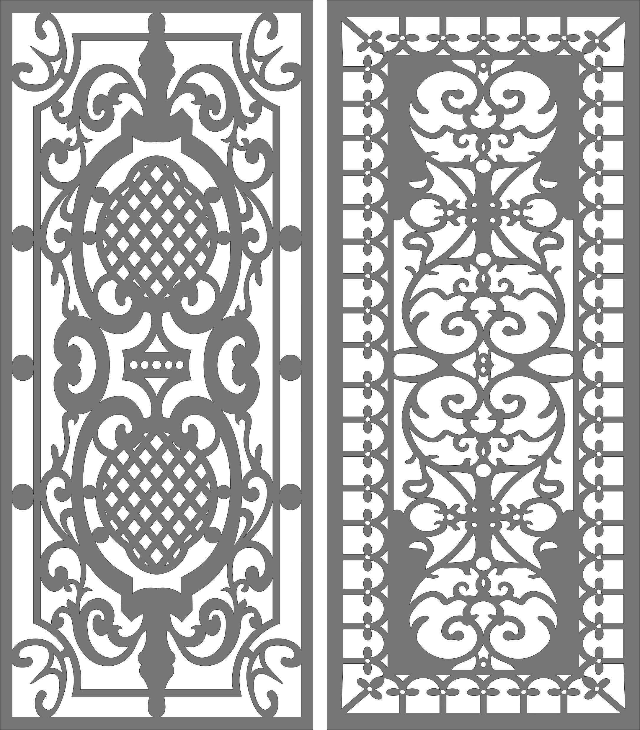 Screen Room Divider Seamless Design Patterns For Laser Cutting Free DXF File