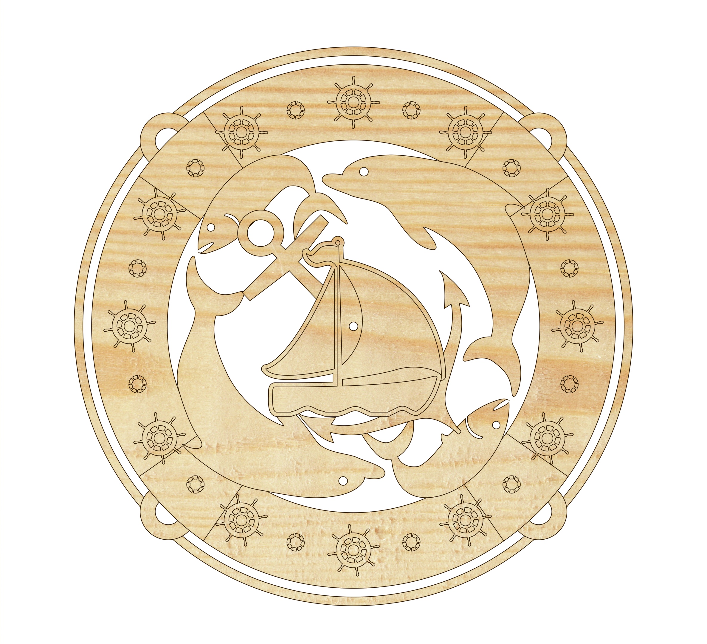 Sea Life Clock Free DXF File