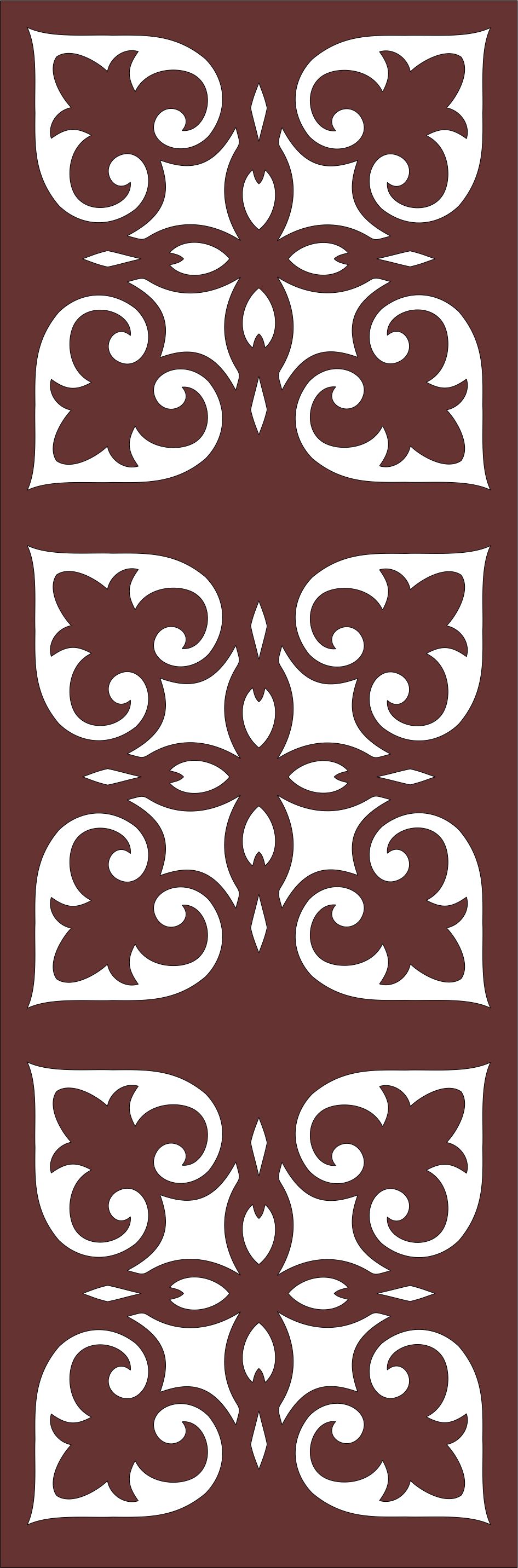 Separator Seamless Floral Grill Designs For Laser Cutting Free DXF File