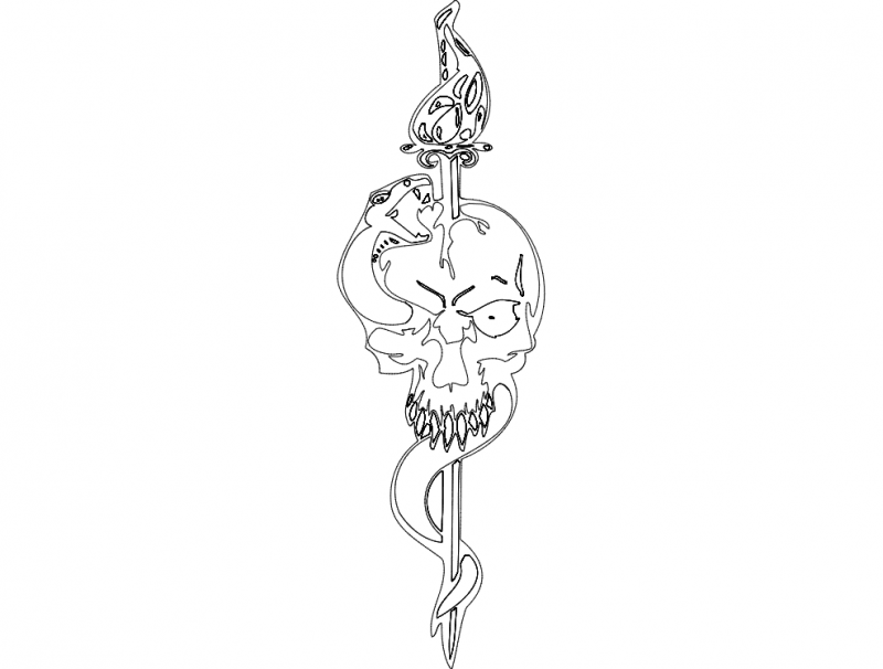 Skull 081 Free DXF File