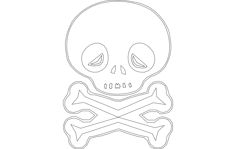 Skull Outline Free DXF File