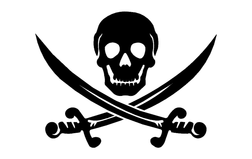 Skull Two Swords Free DXF File