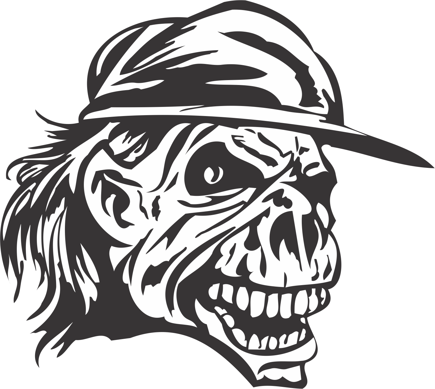 Skull With Cap Free DXF File