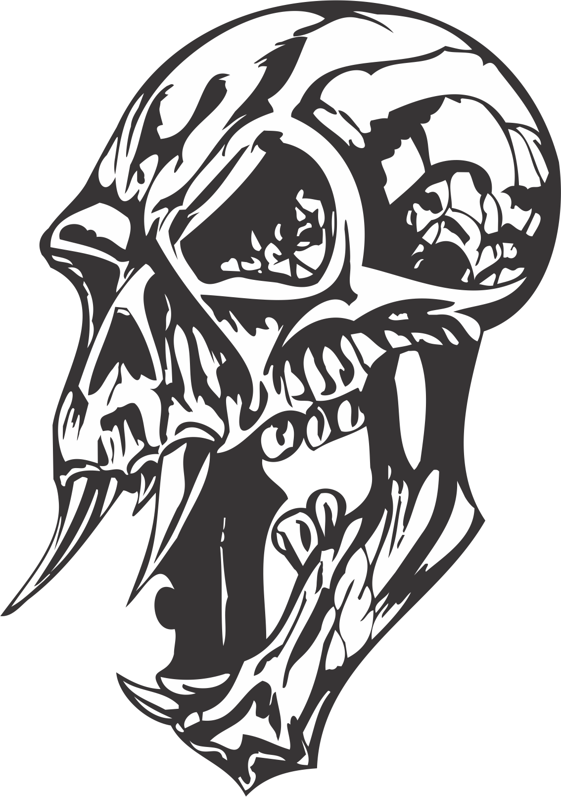Skulls Cut File Free DXF File