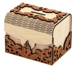 Small Bank With Lock For Laser Cut Cnc Free DXF File