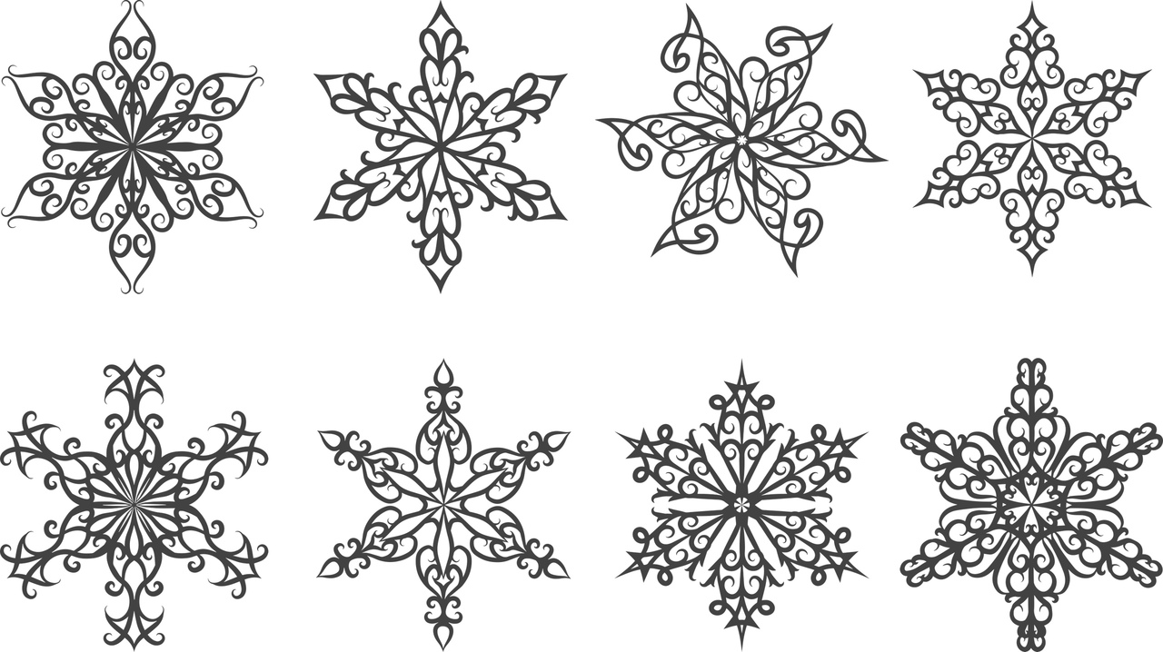 Snowflake Set Free Vector File