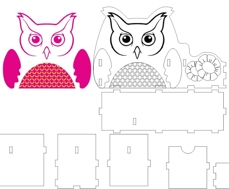 Sova Organizers 2 For Laser Cutting Free Vector File