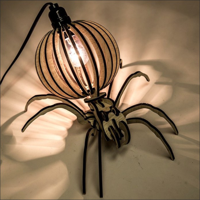 Spider Desktop Lamp Template Free DXF File