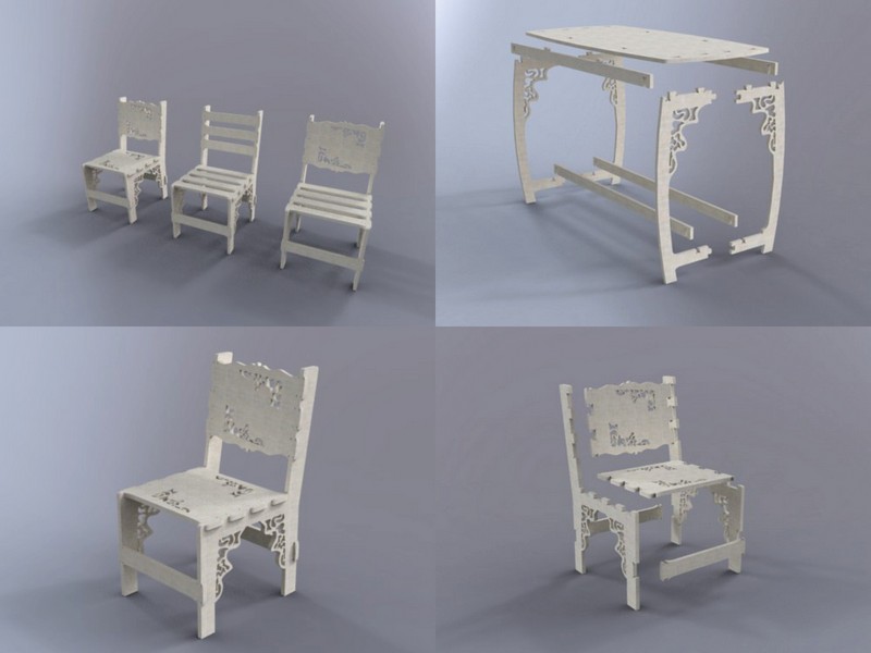 Table And Chair White Free Vector File