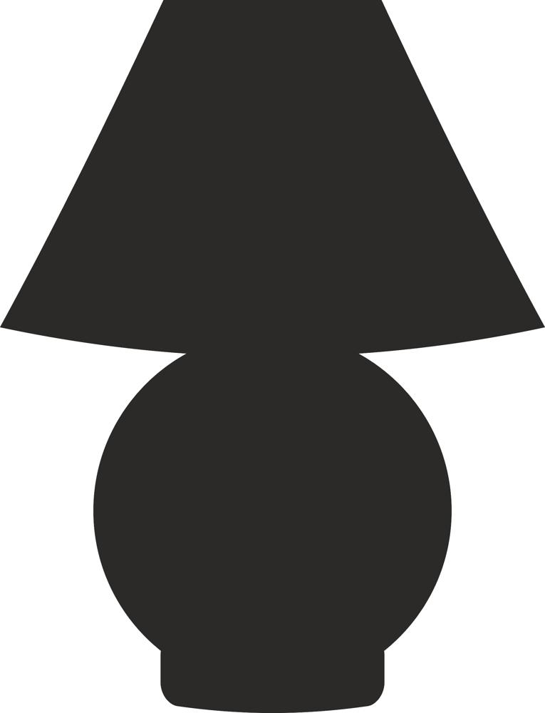 Table Lamp Sketch Silhouette Free DXF File