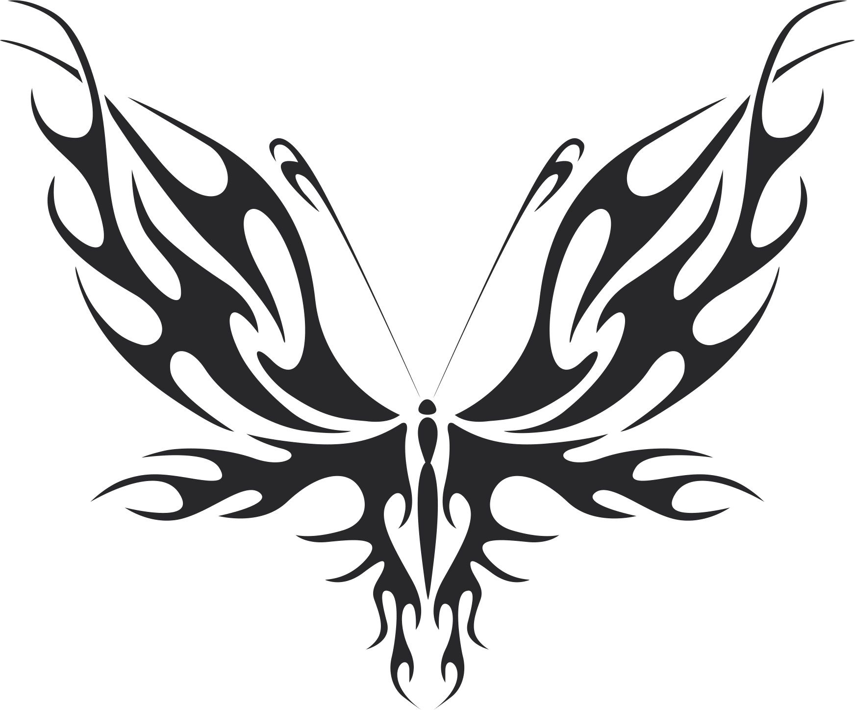 Tattoo Tribal Butterfly 555 Free DXF File