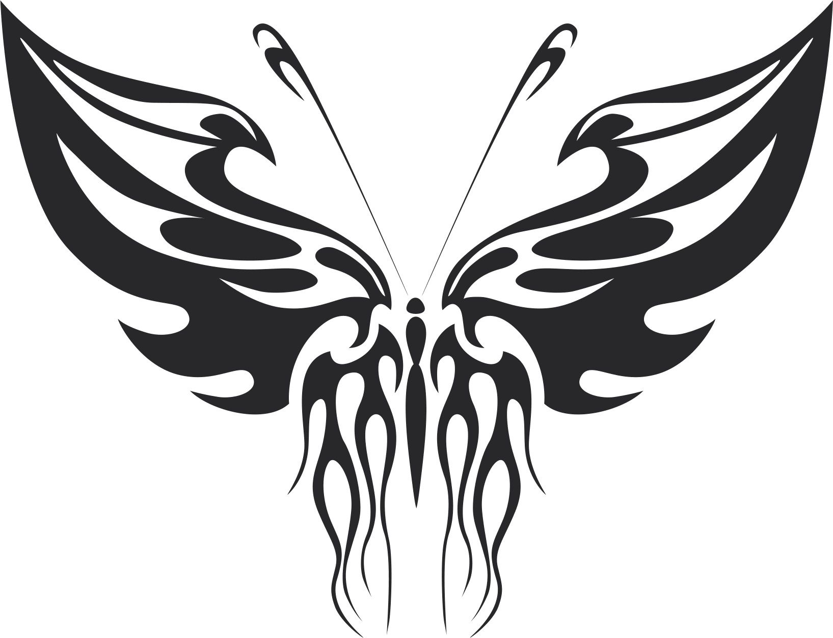 Tattoo Tribal Butterfly Metal Art Free DXF File
