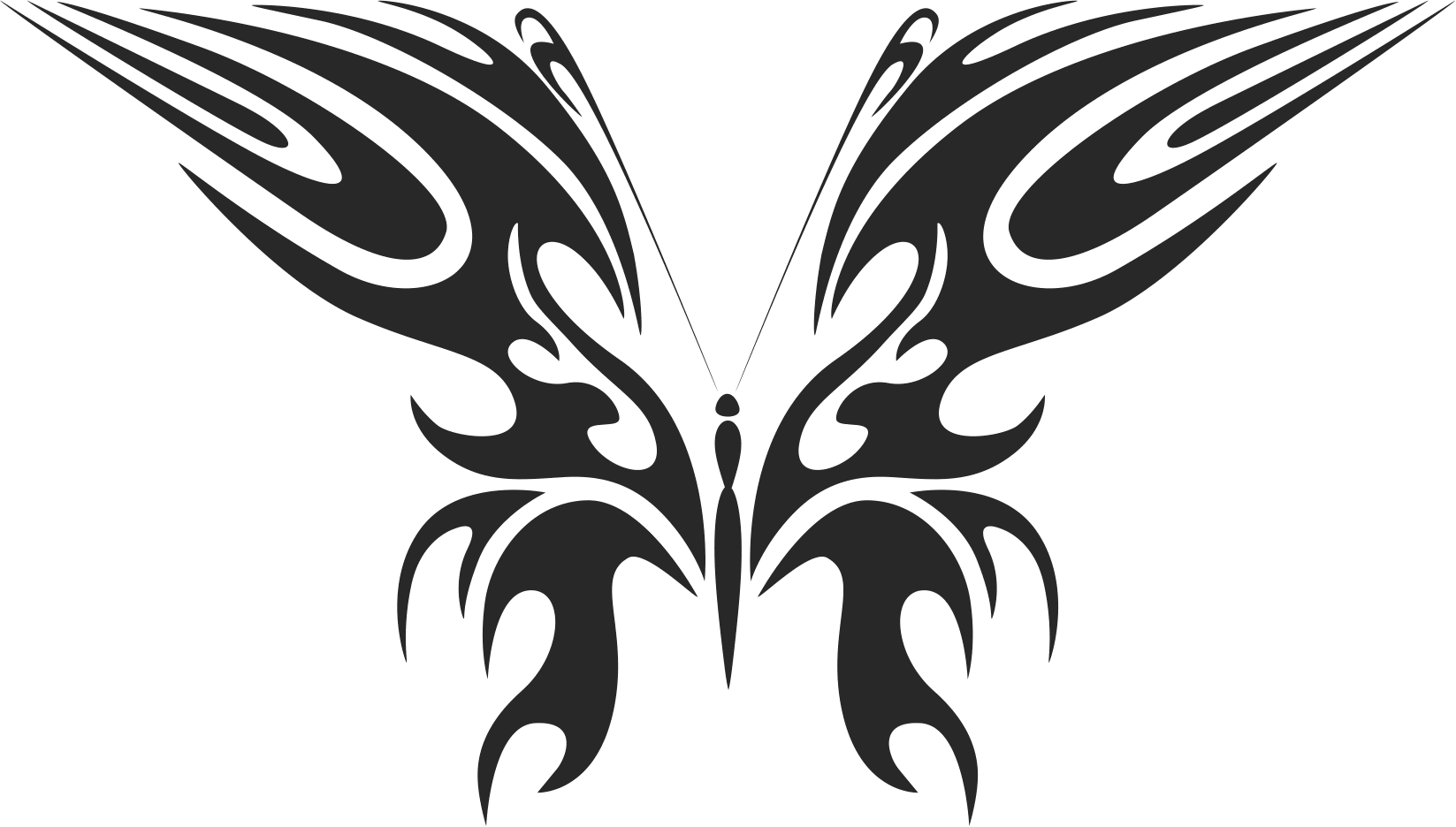 Tattoo Tribal Butterfly Silhouette Design Free DXF File
