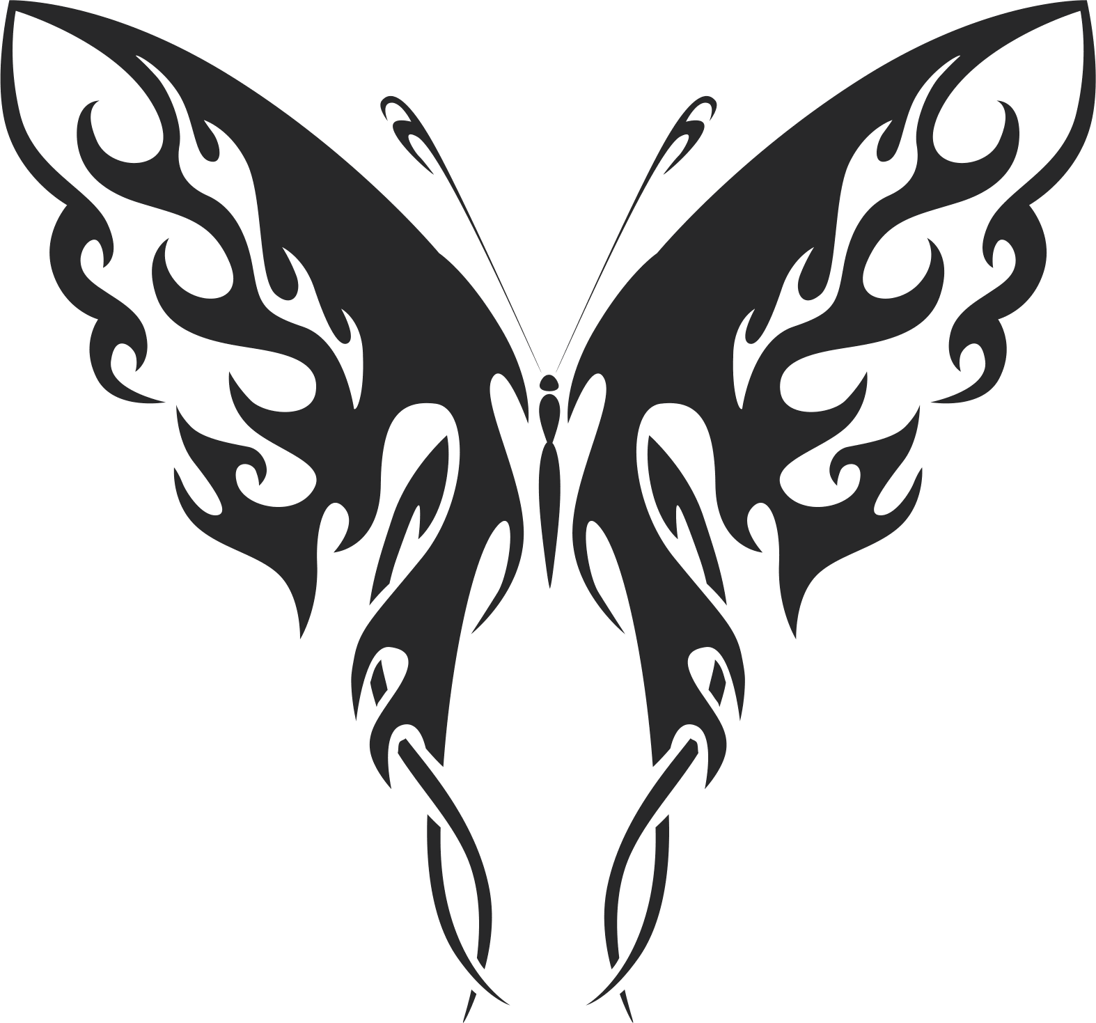 Tattoo Tribal Butterfly Silhouette Free Vector File