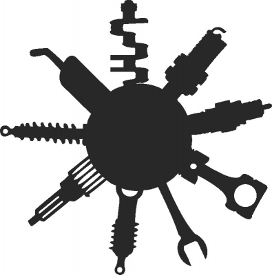 Tools Clock Free DXF File