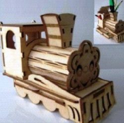 Train Pen Holder For Laser Cut Cnc Free DXF File