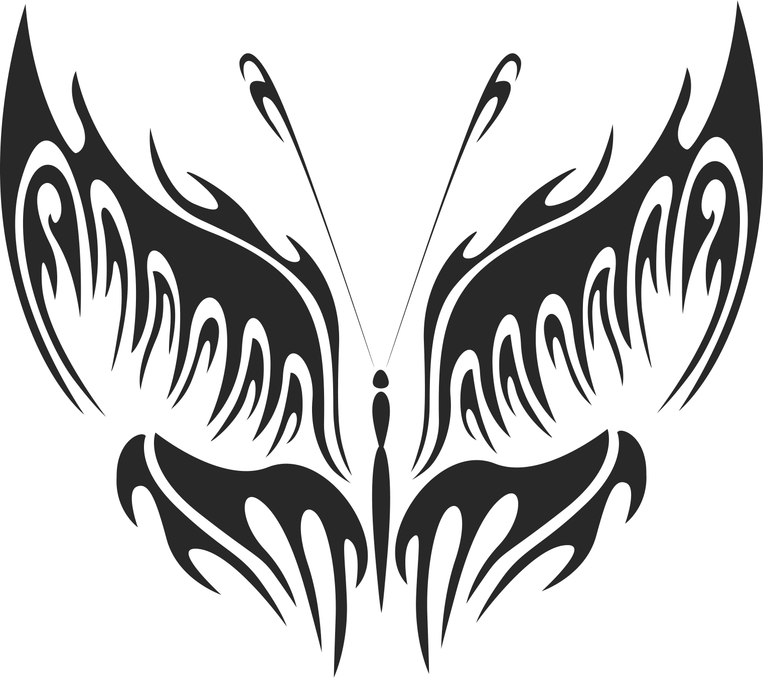 Tribal Butterfly Art 16 Free DXF File