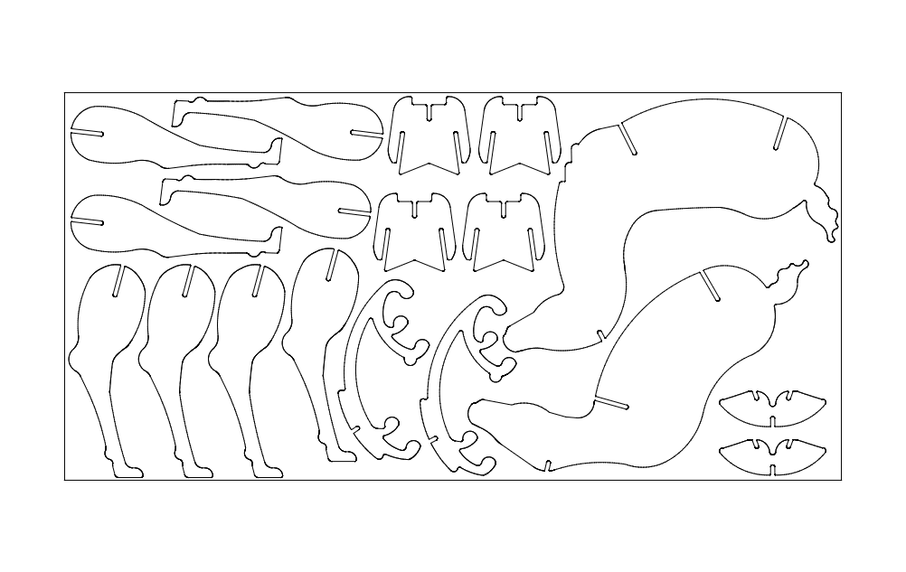 Two Deer 3d Puzzle Free DXF File