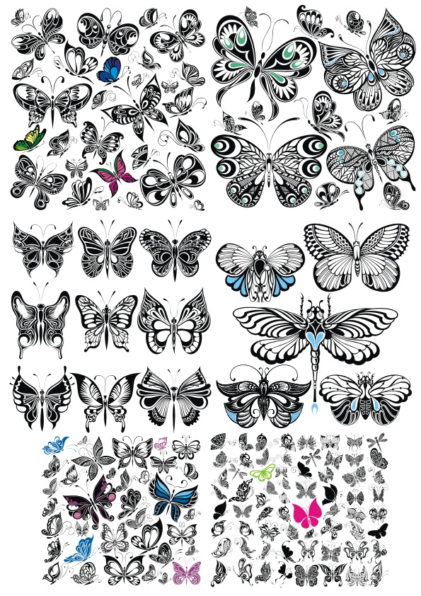 Vectors Butterfly Decor Free Vector File