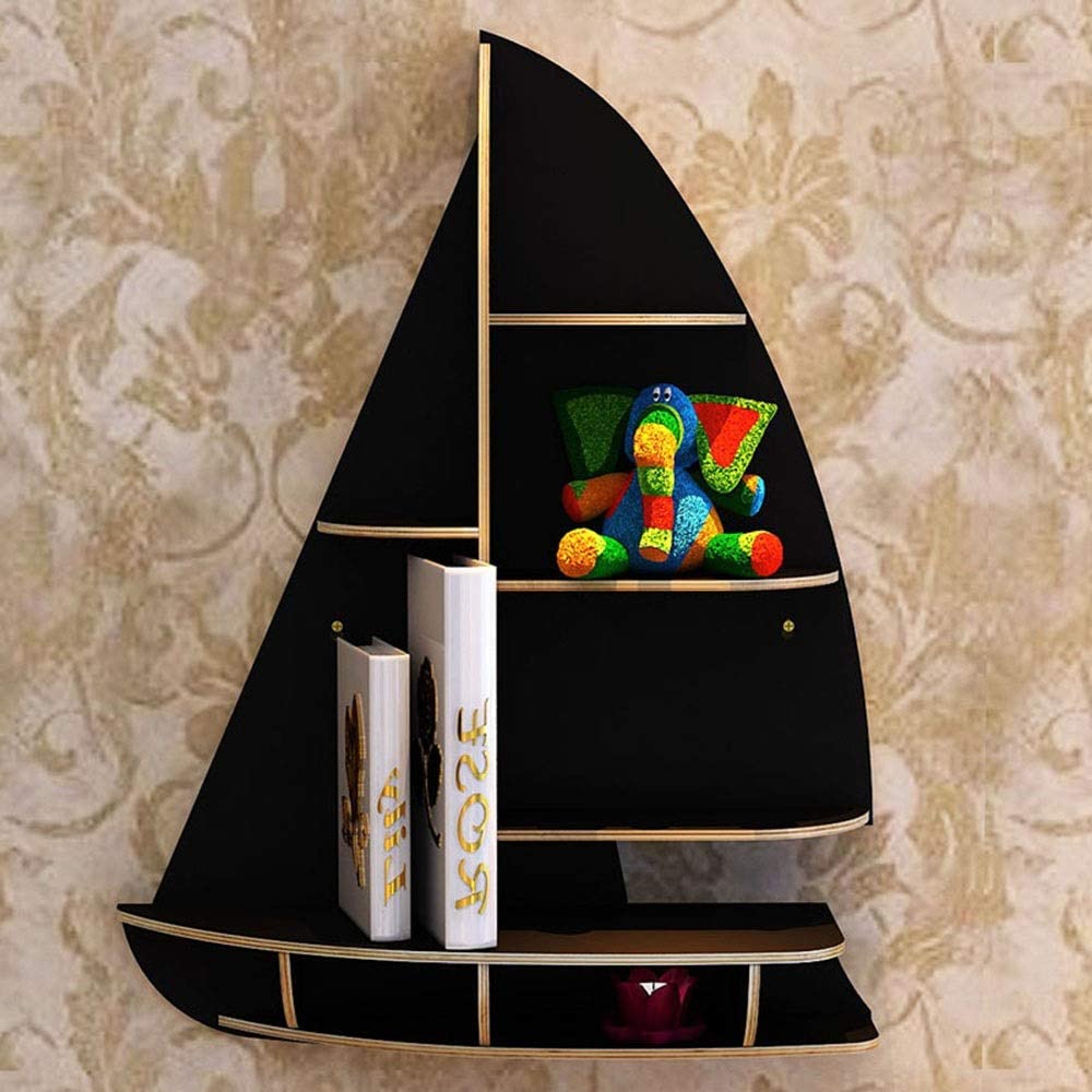 wall-mounted Storage Shelf Sailboat Floating For Laser Cutting Free DXF File