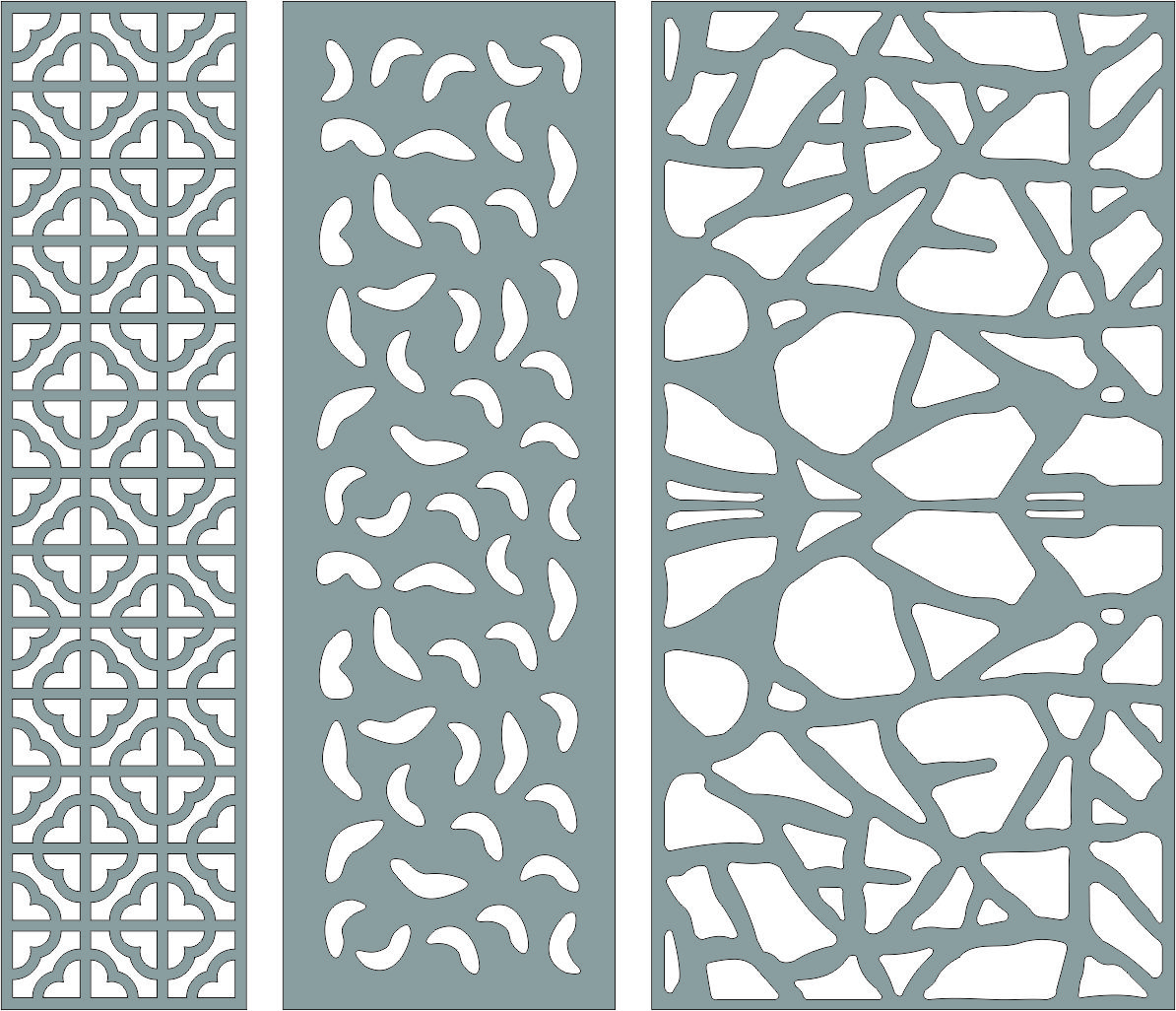 Window Lattice Seamless Patterns Set Free DXF File