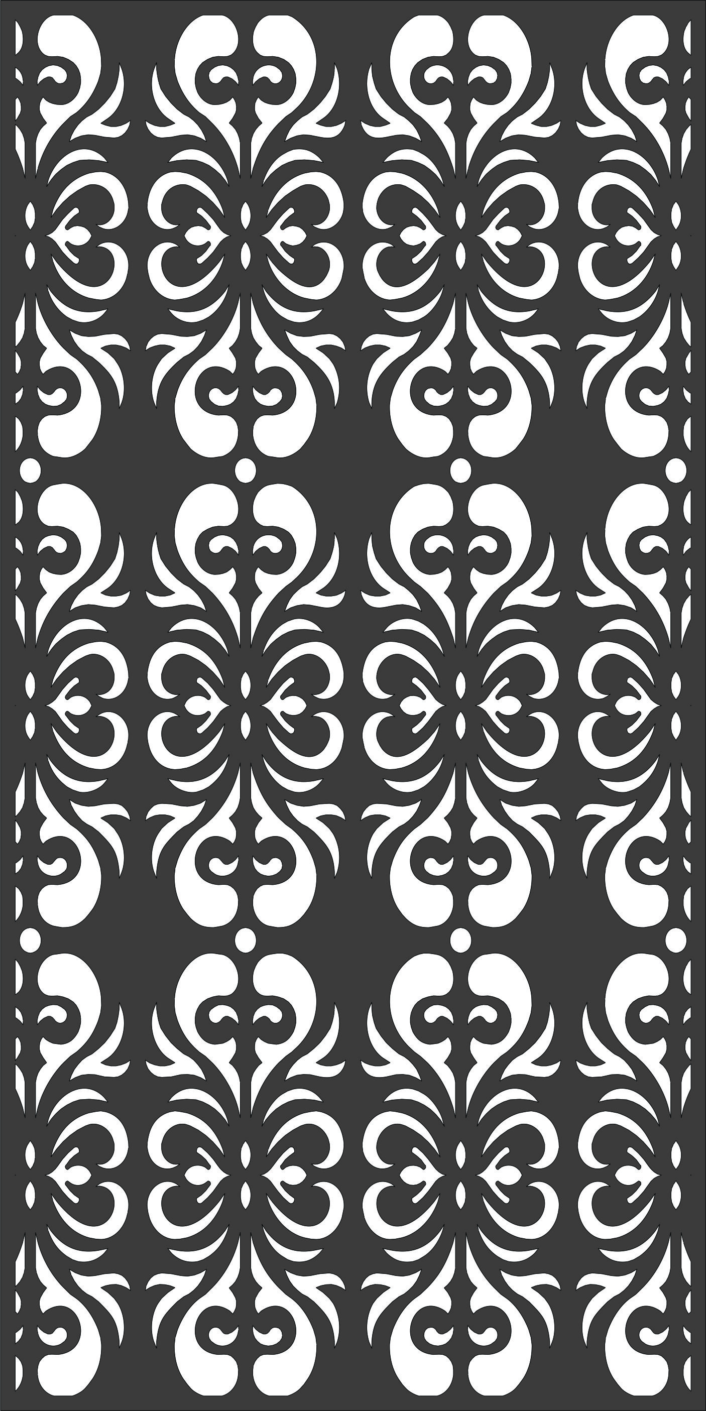 Window Lattice Seamless Screen Design Free DXF File