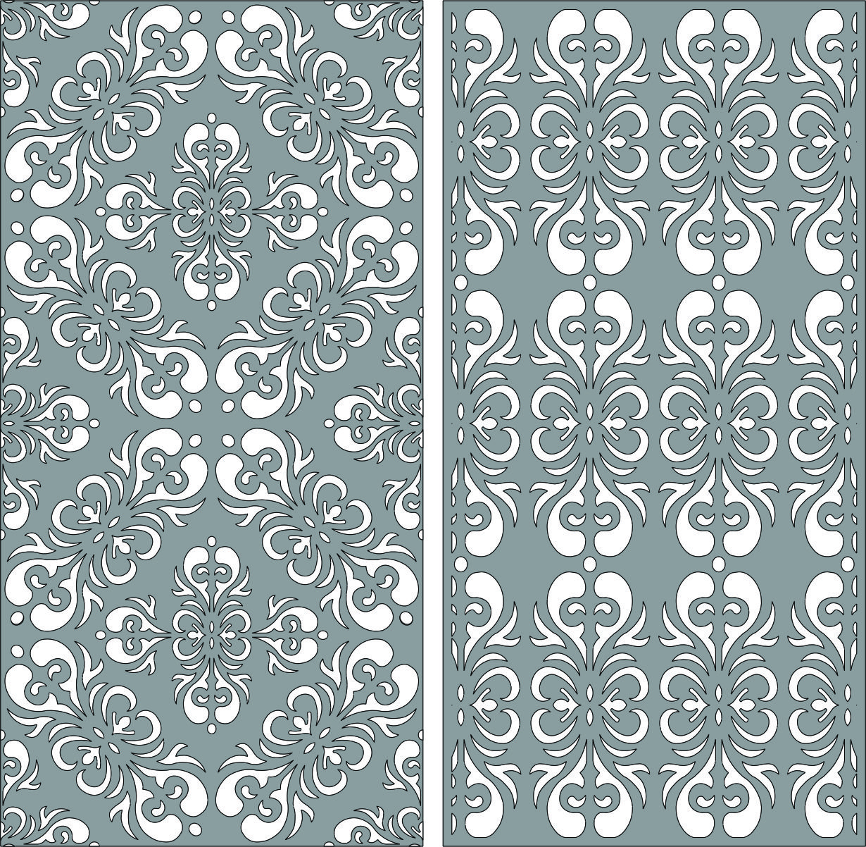 Window Lattice Seamless Screen Designs Set Free DXF File