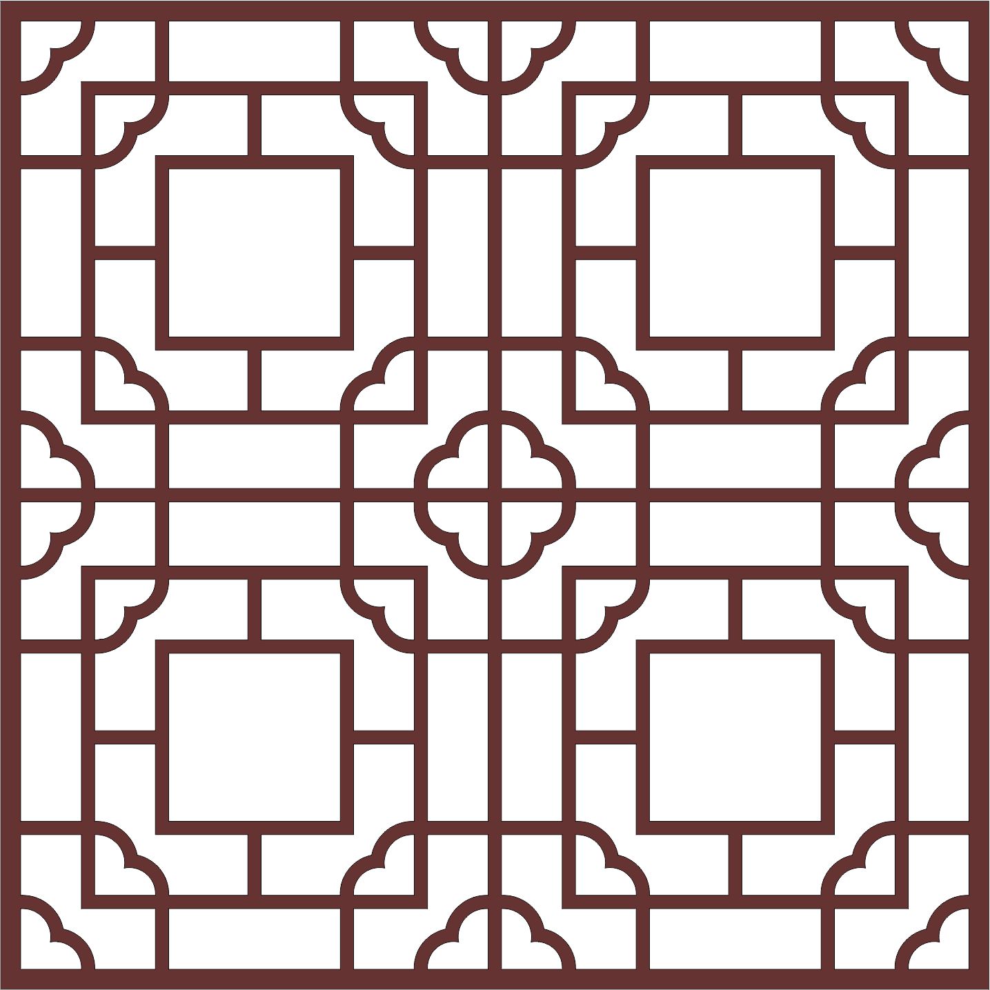 Window Screen Floral Seamless Panel For Laser Cut Free Vector File