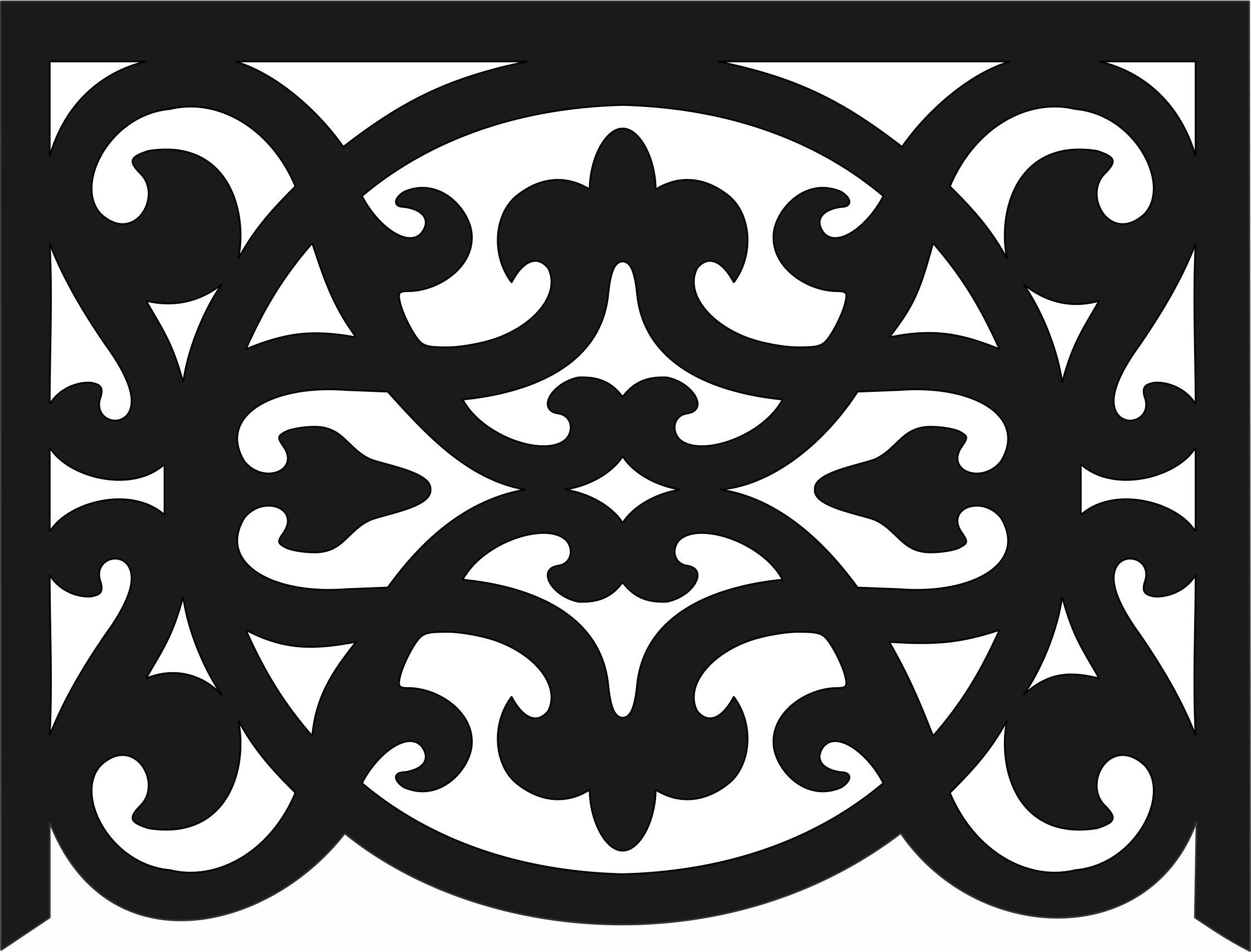 Window Screen Floral Seamless Pattern For Laser Cut Free Vector File