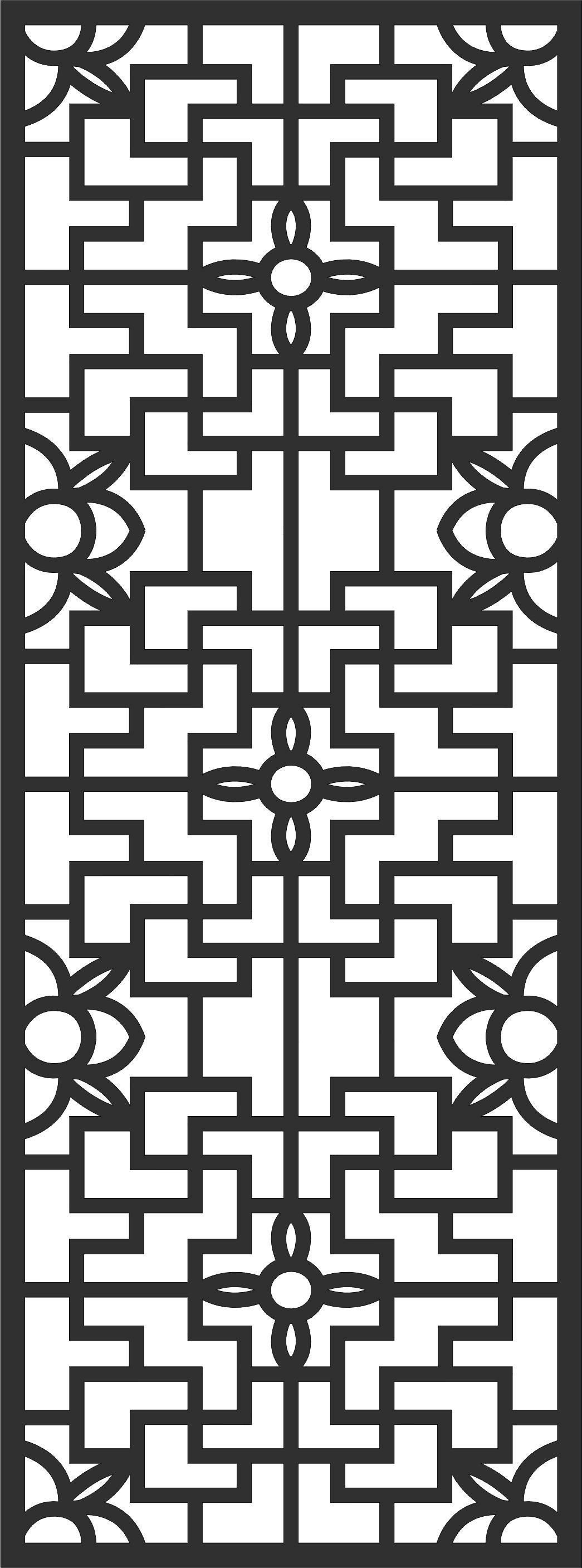 Window Screen Lattice Seamless Separator Design Free DXF File