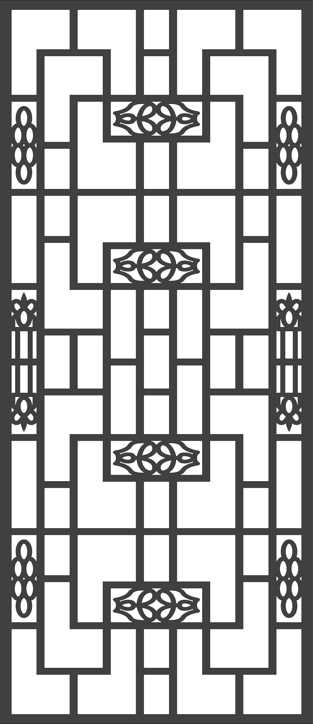 Window Screen Lattice Seamless Separator Panel Free DXF File