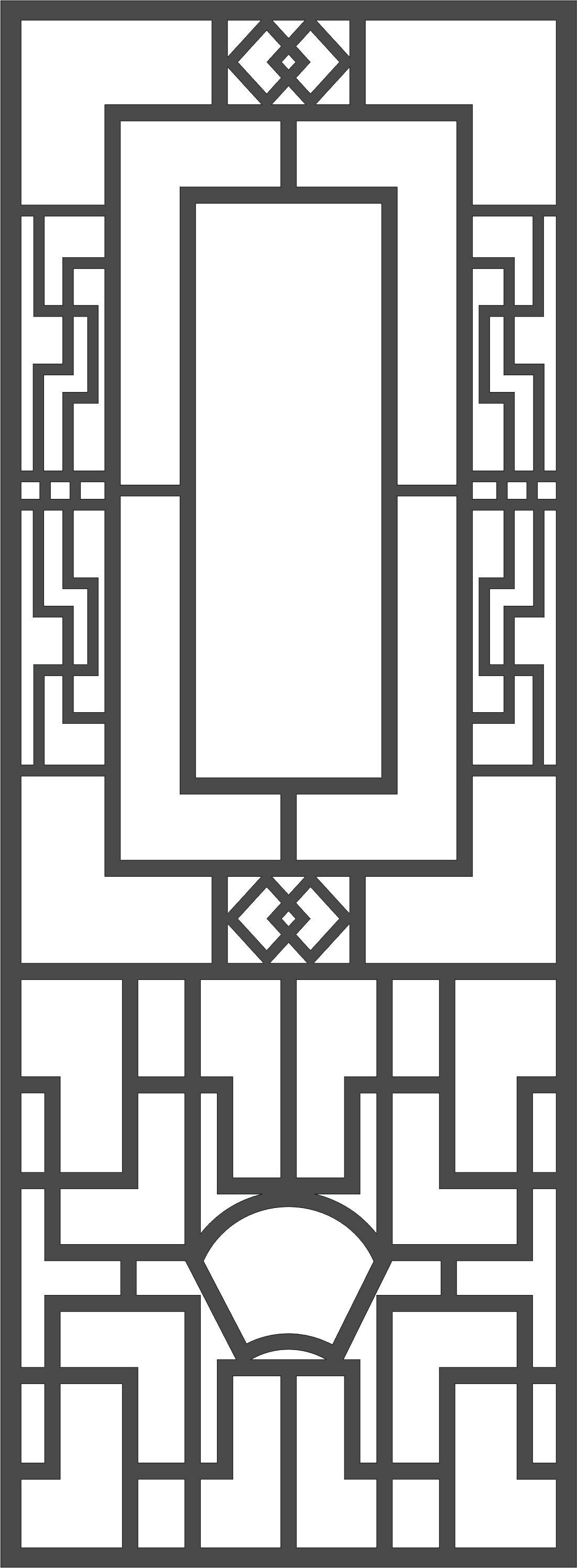 Window Screen Lattice Seamless Separator Pattern Free DXF File