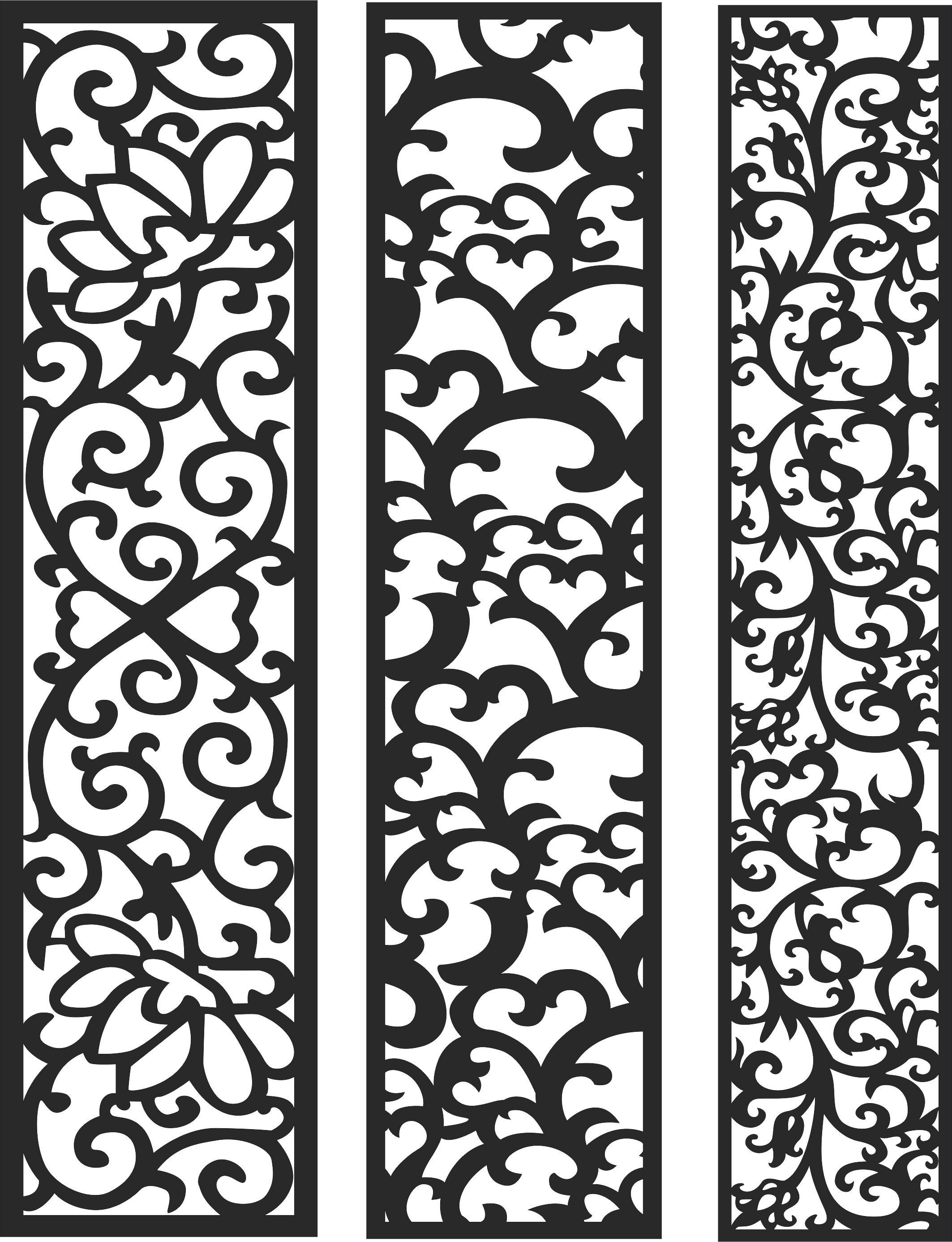Window Seamless Lattice Vertical Column Pattern Free DXF File