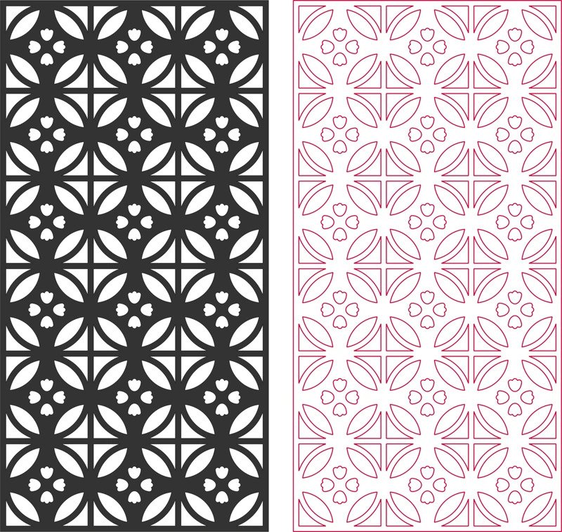 Wood Carving Pattern Design Free DXF File