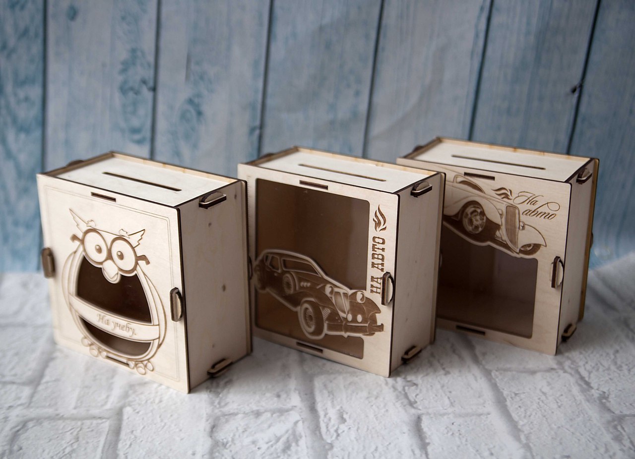 Wooden Bank Box Free Vector File
