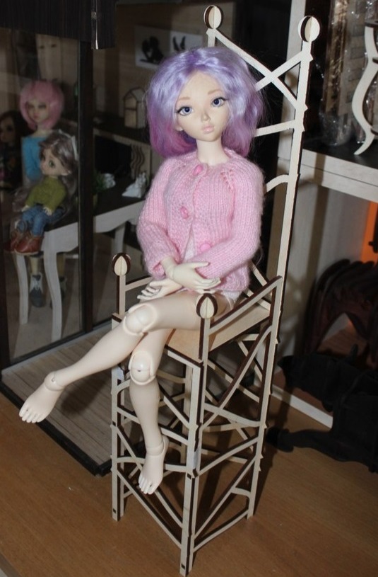 Wooden Barbie Doll Chair Toy Throne For Laser Cut Free Vector File