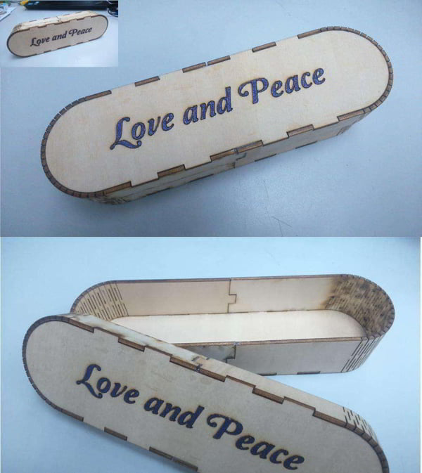 Wooden Custom Name Pen Box Laser Cut Free DXF File