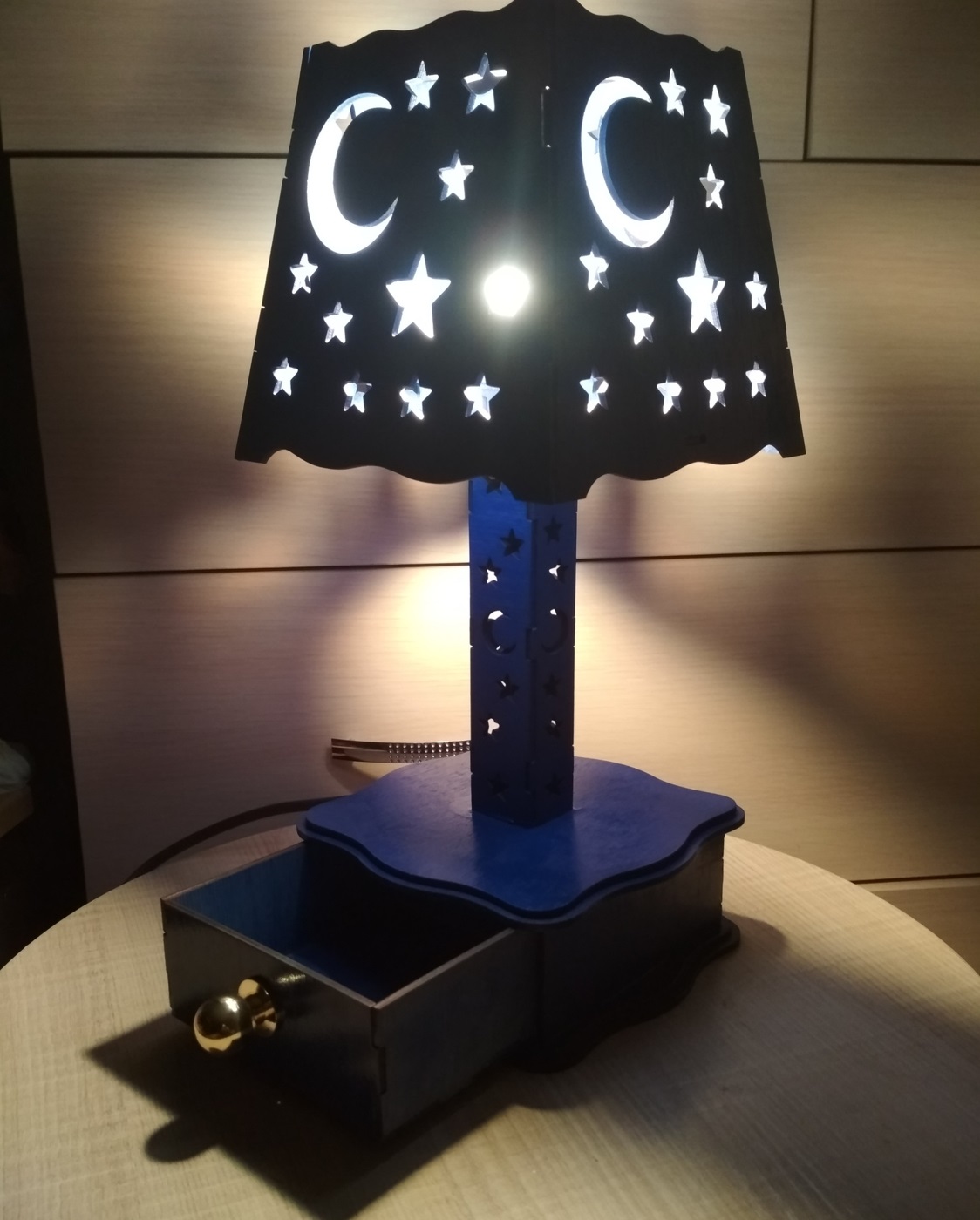 Wooden Decor Lantern With Drawer For Laser Cutting Free Vector File