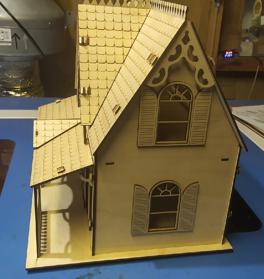 Wooden Decorative Dollhouse For Laser Cut Free Vector File