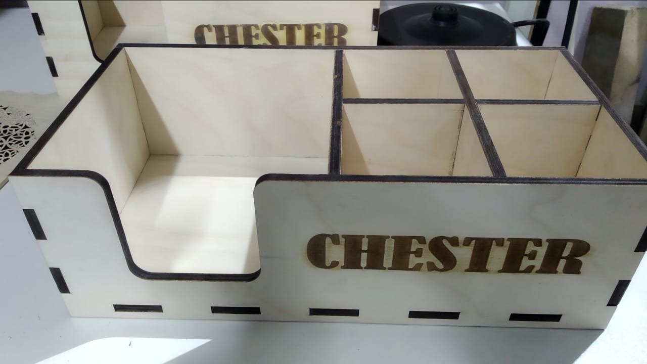 Wooden Napkin Holder Template 6mm For Laser Cut Free Vector File