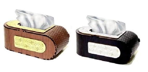 Wooden Napkin Holder Tissue Box Laser Cutting Free DXF File