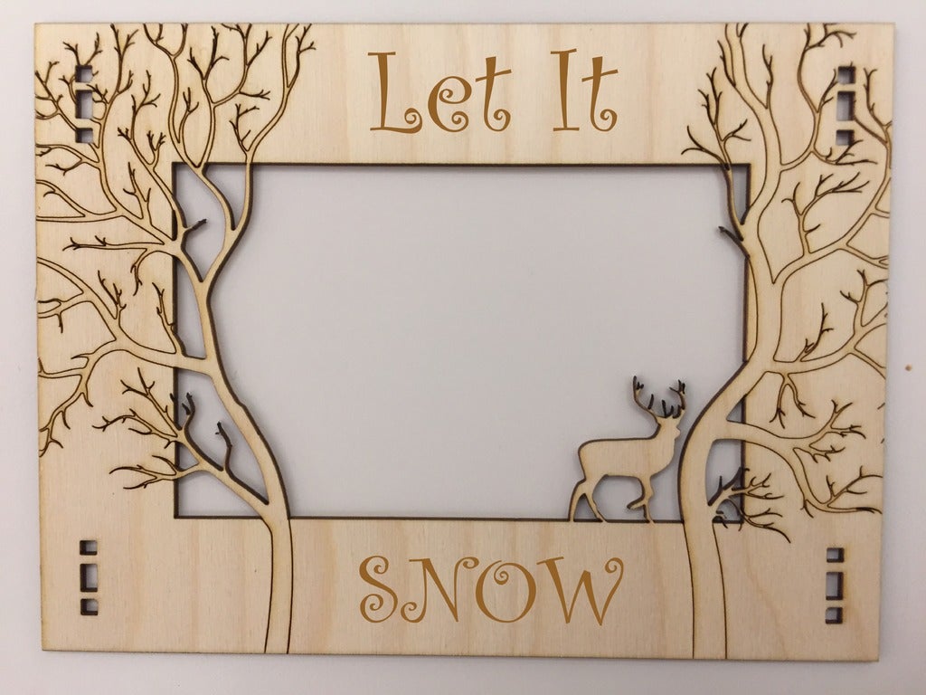 Wooden Photo Frame Jungle Theme Laser Cutting Template Free DXF File