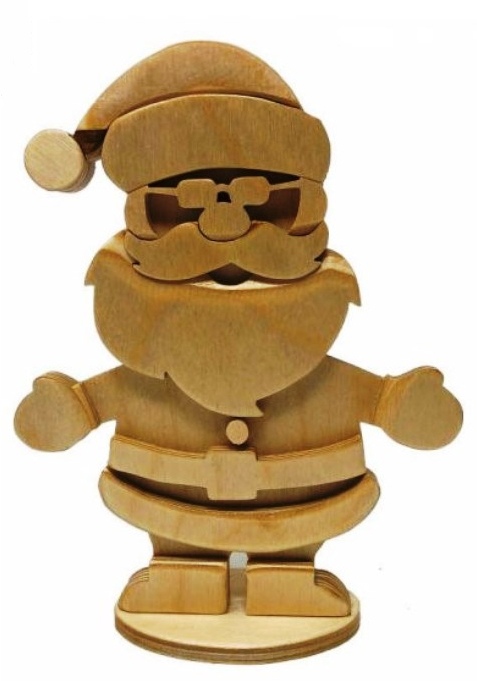 Wooden Santa Claus Laser Cut Free Vector File