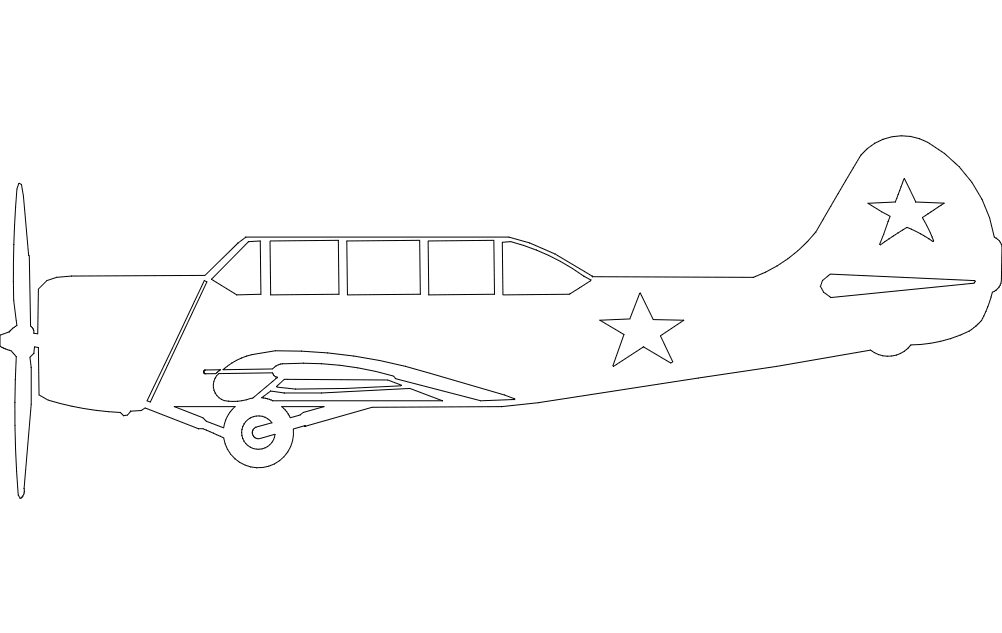 Yak 52 Airplane Free DXF File